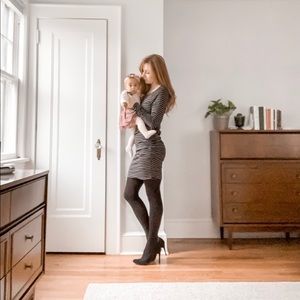 EUC Striped, Ruched, Fitted Banana Republic Dress